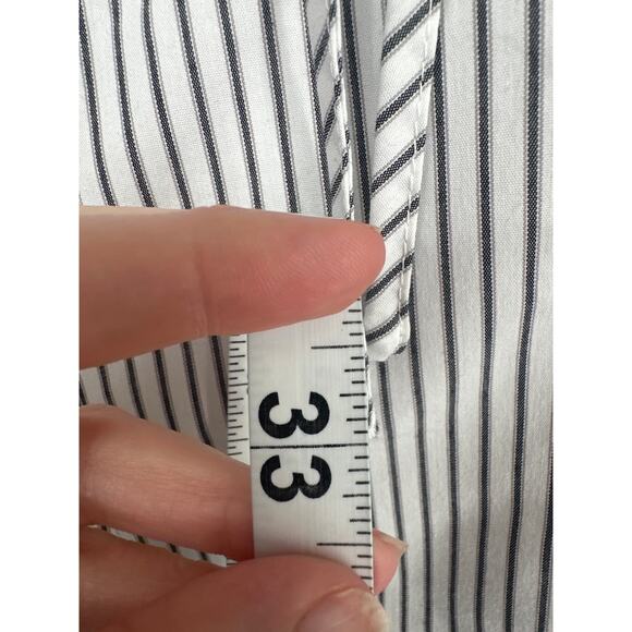 Victoria Sophia Dress Medium White Mini Striped Milkmaid Open Back Sleeveless - Picture 7 of 8